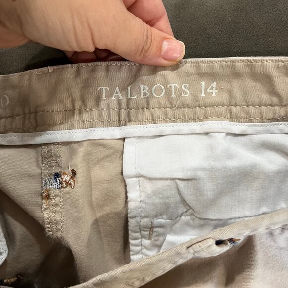 Talbots Beige Chino Pants Dachshund Embroidered Size 14 Cotton Blend Preppy - Picture 7 of 12